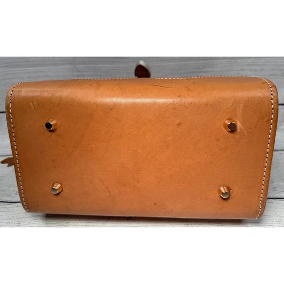 Montana Silversmiths Tooled Leather Satchel Western Buckle Bag Brown Handbag - Picture 6 of 11